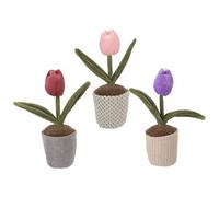 PMS Ornamental Plush Single Tulip In Pot 24cm PMS Multicolor