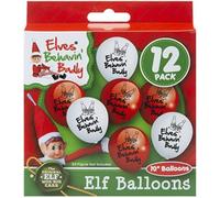 PMS Pack Of 12 10" Printed Elf Christmas Balloons