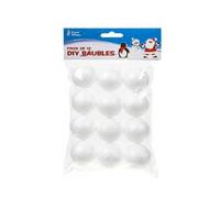 PMS Pack Of 12 Make Decorate Your Own Polyfoam Mini Christmas Tree Baubles 3.6Cm