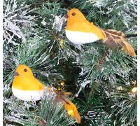 PMS Pack of 2-14cm Robins Table/Cake Christmas Decoration/Christmas Tree Decoration