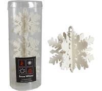PMS Pack Of 3 Hanging White Snowflake Christmas Decorations