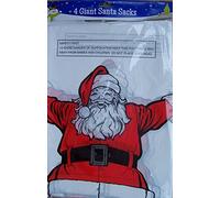 PMS Pack of 4-75x50cm Giant Santa Present Sacks - Christmas Stockings