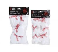 PMS Pack Of 6 6Cm Heart Or Star Christmas Decorations