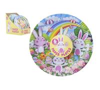 PMS Pack of 6 Easter Paper Plates Bunny Rabbit (23cm) - Festive Tableware for Easter Celebrations, Easter party decoration, Rabbit bunny paper, Multicolor