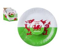 PMS Pack of 6 Wales Paper Plates Welsh Dragon Supporter World Cup 6 Nations Patriotic Approx 23cm