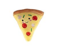 PMS Plush Softlings Pizza Toy - Cute Soft Pizza Slice Plush with Smiling Face & Embroidered Toppings - Fun Stuffed Food Toy for Kids, Toddlers & Collectorsm, 17cm