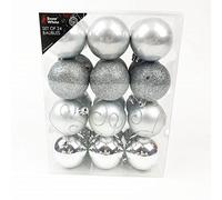 PMS SET OF 24 6CM BAUBLES IN PVC BOX SILVER