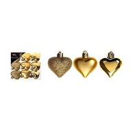 PMS SET OF 9 4CM HEART DECORATIONS IN PVC BOX 3ASSTD