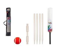 PMS SIZE 5 WOODEN CRICKET BAT SET BALL,BAIL,WICKETS IN BAG