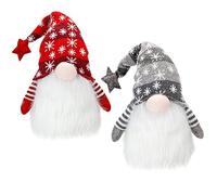 PMS Small Grey Sitting Christmas Gonk 9 Inch Cute Festive Gnome Decorative Home Plush Figure