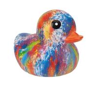 PMS Splash Multicolour Rubber Duck - 15 cm PVC Floating Bath Toy - Colourful Bathtime Duck for Kids, Pool Play and Novelty Gift