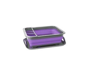 PMS SUMMIT POP DISH DRAINER WITH NON SLIP DRIP TRAY PURP/GRE