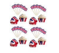 PMS Union Jack Cupcake Cases & Flags Toppers Kings Coronation 96 Piece Cupcake Set
