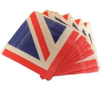 PMS Union Jack Napkins - 20 Pack British Red White Blue 3-Ply Paper Serviettes for VE Day 80th, Royal Events, Olympics, Eurovision & Patriotic Celebrations - Disposable Tableware