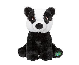 PMS VFM - Badger 23cm Eco Friendly Toy - Super Soft Cuddly Black & White Wild Animal Fluffy Plush With Embroidered Details 100% Recycled Material - Your Planet