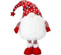 PMS VFM - Christmas Giant Gonk Red Standing, Extending Legs Gnome, Xmas, Plush, Decoration, Tree Ornaments, Holiday Decor, Swedish, Navian, Great for Christmas 34"/86cm