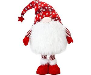 PMS VFM - Christmas Giant Gonk Red Standing, Extending Legs Gnome, Xmas, Plush, Decoration, Tree Ornaments, Holiday Decor, Swedish, Navian, Great for Christmas 34"/86cm
