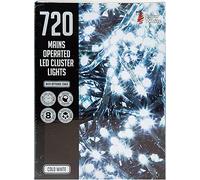 PMS VFM - Cold White 720 Led 9. 4M Cluster Christmas Lights - Festive Bright String Xmas Tree Wedding Fairy Lighting Indoor & Outdoor Mains Operated Multi Function