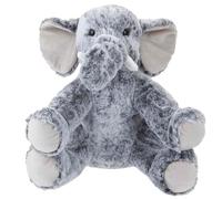 PMS VFM - Elephant Soft Toy 31cm Plush Cuddly - Super Cute & Fluffy Fabric With Contrasting Feet & Ears Beanie Stuffed Animal Teddy for Children - Grey