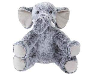 PMS VFM - Elephant Soft Toy 31cm Plush Cuddly - Super Cute & Fluffy Fabric With Contrasting Feet & Ears Beanie Stuffed Animal Teddy for Children - Grey