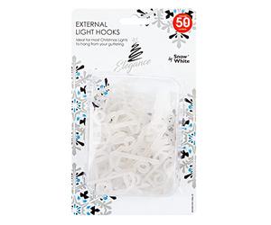 PMS VFM - External Light Hooks, Outdoor Decoration Hooks, Hanging Clips for Fairy Lights, DIY, Christmas, No Damage to Guttering, Secure, Perfect for Outside
