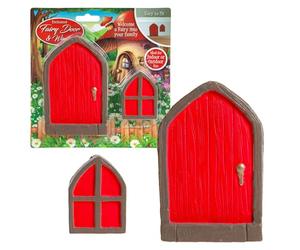 PMS VFM - Fairy Sized Red Door & Window - Magical Highly Detailed Indoor & Outdoor Miniature Set - Create An Enchanted Gnome Garden Or Christmas Elf Scene