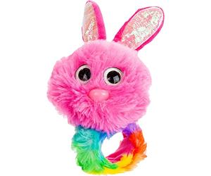 PMS VFM - Rabbit Slap Band Pink Fluffy Soft Toy for Kids - Brightly Coloured Children's 31cm One Size Fits All Adjustable Snap Strap Bracelet Easter Bunny Accessory Toy