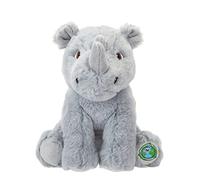 PMS VFM - Rhino 23cm Eco Friendly Toy - Super Soft Cuddly Grey Zoo Animal Fluffy Plush With Embroidered Details and 100% Recycled Material - Your Planet
