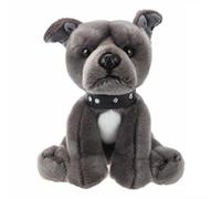 PMS VFM - Staffordshire Soft Toy Grey Staffy, Staffordshire Bull Terrier Dog Premium 30cm Soft Toy - Super Fluffy Luxury Lifelike Stuffed Animal Teddy - Natural World Collection