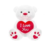 PMS White I Love You Teddy Bear With Love Heart Soft Fill Valentines Loved One Just For You 18"