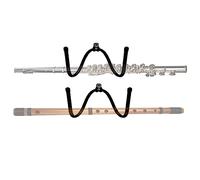 Pmsanzay 2 Pack Universal Flute Hanger - Flute Wall Mount Hook Stand Storage Rack - Black Metal Hanging Shelf - Home Office Display