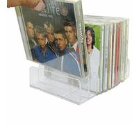 Pmsanzay DVD Storage Box - Clear Acrylic - Stackable DVD and CD Holder, CD Display Rack CD Organizer Stand - Holds up to 14 Standard CD Cases for Media Shelf Storage and Organization - No DVD