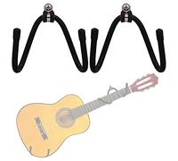 Pmsanzay Horizontal Guitar Wall Mount Hanger, 2 Pack Guitar Hanger Wall Hook Holder Stand Storage Display Rack with Screws for Acoustic Electric Ukulele Bass Banjo Mandolin