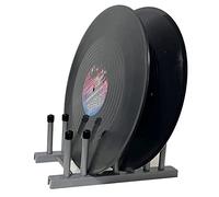 Pmsanzay Vinyl Record Display Stand, 6-Album Holder, Fits 12" or 7" LP's, Soft Silicone Top, Gray