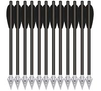 PMSM 6.3" Pistol Crossbow Bolts, Mini Aluminium Crossbow Bolts Arrows with Steel Broadhead Tips for 50-80lbs Pistol Crossbow Precision Target Practicing Shooting and Small Hunting Archery