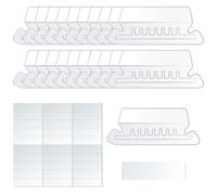 PMTFUMY 100 Pack of Clear PVC Label Holders (50 Folders + Labels),Clear Suspension File Tabs & Inserts , Repositionable Label Index Dividers for Filing Cabinets and Hanging Files