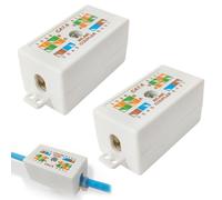 PMTFUMY 2-Pack Cat6 RJ45 Junction Box, Inline Ethernet Coupler with Punch Down/Krone Terminals, LAN Network Extender for High-Speed Cat6 Cables, Powerline & Networking Applications