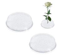 PMTFUMY 2-Pack Clear Flower Frogs, 2.76" Suction Base Floral Holder with Plastic Pins for Ikebana, Wedding Centerpieces & Home Decor (7cm x 2.2cm)