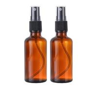 PMTFUMY 2 PCS 100ml Amber Glass Spray Bottles ，Refillable Fine Mist Sprayers for Essential Oils, Aromatherapy & Cleaning with 2 Atomizer Pumps & Leak-Proof Gaskets