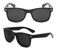 PMTFUMY 2PCS Unisex Pinhole Glasses, Anti Glare Grid Lens Sunglasses, Lightweight Comfortable Eyewear for Outdoor Travel Fishing Driving Daily Wear