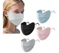 PMTFUMY 4-Pack UPF 50+ UV Face Masks, Reusable Sun Protection for Women, Blocks 98% UVA/UVB, Washable & Breathable(Pink+Black+Blue+Gray)