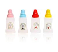 PMTFUMY 4PCS Mini Ketchup Bottles,23ml Leakproof Sauce Squeeze Bottles with Screw Cap, Portable Condiment Containers for Salad Dressing, Soy Sauce, Honey & More