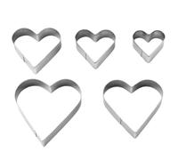 PMTFUMY 5 Pcs Heart Shaped Mold Heart Cookie Cutter Set, Stainless Steel Pastry Cutters for Baking, for Valentine's Day, Easter Cupcake Present