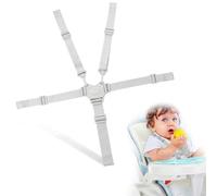 PMTFUMY 5-Point Safety Harness Straps, Adjustable Universal High Chair/Stroller Belt, Anti-Escape Baby Carrier Straps for Car Seat & Baby Carriage (Gray)