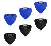 PMTFUMY 6-Pack Metal Guitar Pick Holder Case, Hollow-Out Design w/Elastic Strap | Holds 3-6 Picks, Easy-Access Plectrum Storage Box,Black Guitar Accessory