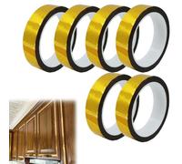 PMTFUMY 6 Rolls Gold Mirror Tape,1/2 Inch Self-Adhesive Metallic Film for DIY Crafts, Wall Decor, Gift Wrapping & TV Frame Decoration
