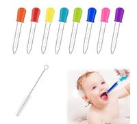 PMTFUMY 8-Pack 5ml Plastic Pipette Droppers with Cleaning Brush,Food Grade Liquid Droppers for Candy Molds, DIY Crafts & Baby Feeding, BPA-Free Plastic