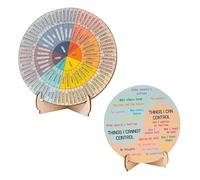 PMTFUMY Feelings Wheel, Emotional Chart for Therapy & Psychological Health, Wooden Wheel for Home/Office, 15cm x 15cm - Ideal for Male & Female Use