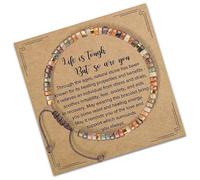 PMTFUMY Motivational Healing Bracelet for Women,'Life is Tough But So Are You' Inspirational Gift for Sisters, Friends,Encouragement Stone Jewelry for Strength & Recovery