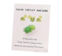 PMTFUMY You’re Turtley Awesome - Cute Green Turtle Ornament with Encouragement Card ，Pocket-Sized Inspirational Gift for Family, Positive Energy Gifts，Friends,and Coworkers (Green)